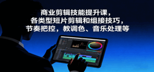 商业剪辑技能提升课,各类型短片剪辑和组接技巧,节奏把控,教调色、音乐处理等-离锋创库