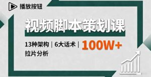 视频脚本策划课,13种架构、6大话术、拉片分析,单条播放百万+-离锋创库