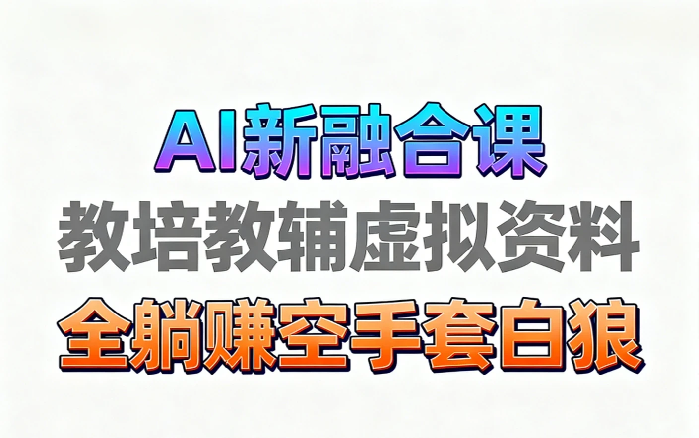 【精】育儿教学教培新玩法 AI生成教学视频 妈妈需要 老师需要 孩子也需要，市场大 操作简单 变现天花板非常高！电子资料+教程+课程陪跑+带徒 含0-1起步到变现全教程-离锋创库
