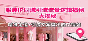 服装IP同城引流流量逻辑大揭秘,精准定位+引流文案做出成交视频-离锋创库