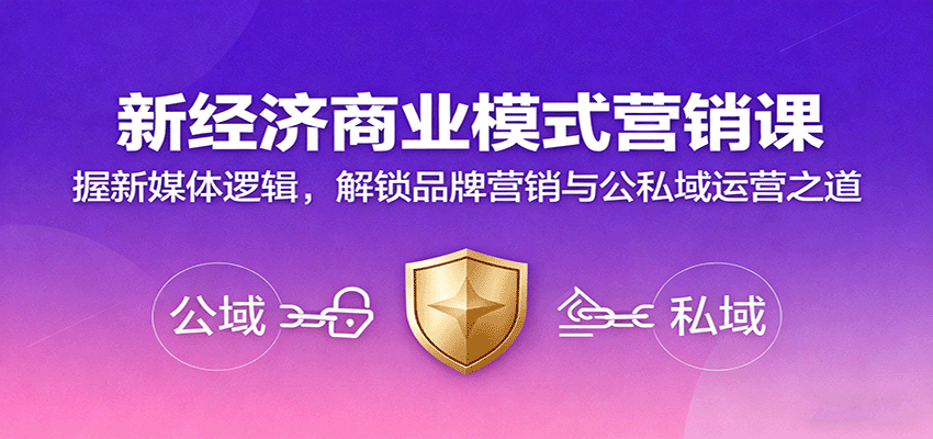 新经济商业模式营销课，握新媒体逻辑，解锁品牌营销与公私域运营之道-离锋创库