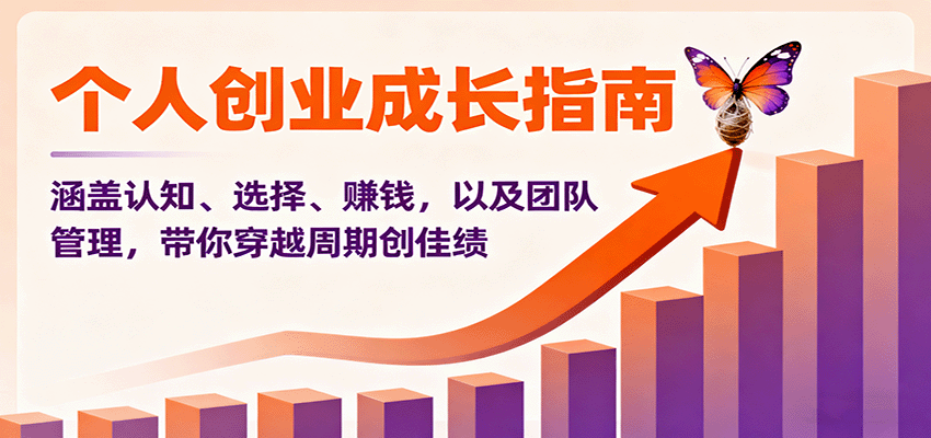 个人创业成长指南：涵盖认知、选择、赚钱，以及团队管理，带你穿越周期创佳绩-离锋创库