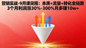 营销实战-9月突围课:本质+流量+转化全链路 3个月利润涨30%-300%月多赚10w+-离锋创库