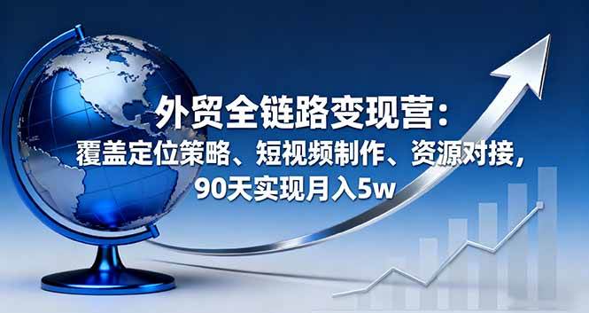 (16173期)外贸全链路变现营:覆盖定位策略、短视频制作、资源对接,90天实现月入5w-离锋创库