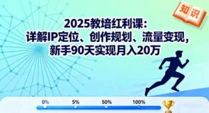 2025教培红利课:详解IP定位、创作规划、流量变现,新手90天实现月入20万-离锋创库
