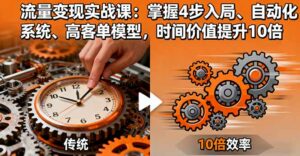 流量变现实战课:掌握4步入局、自动化系统、高客单模型,时间价值提升10倍-离锋创库