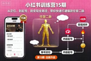 小红书训练营15期,从定位、到起号、到变现全路径,带你快速打通爆款任督二脉-离锋创库