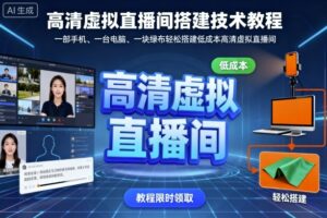 高清虚拟直播间搭建技术教程,一部手机、一台电脑、一块绿布轻松搭建低成本高清虚拟直播间-离锋创库