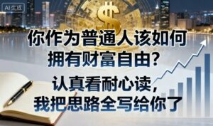 付费文章:你作为普通人该如何拥有财富自由?认真看耐心读,我把思路全写给你了-离锋创库