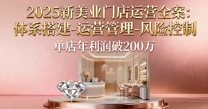 2025新美业门店运营全案:体系搭建-运营管理-风险控制,单店年利润破200万-离锋创库