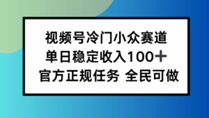 视频号小众赛道,单日稳定收入100+,适合所有人-离锋创库