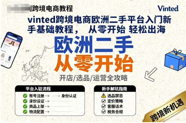 vinted跨境电商欧洲二手平台入门新手基础教程,从零开始轻松出海-离锋创库