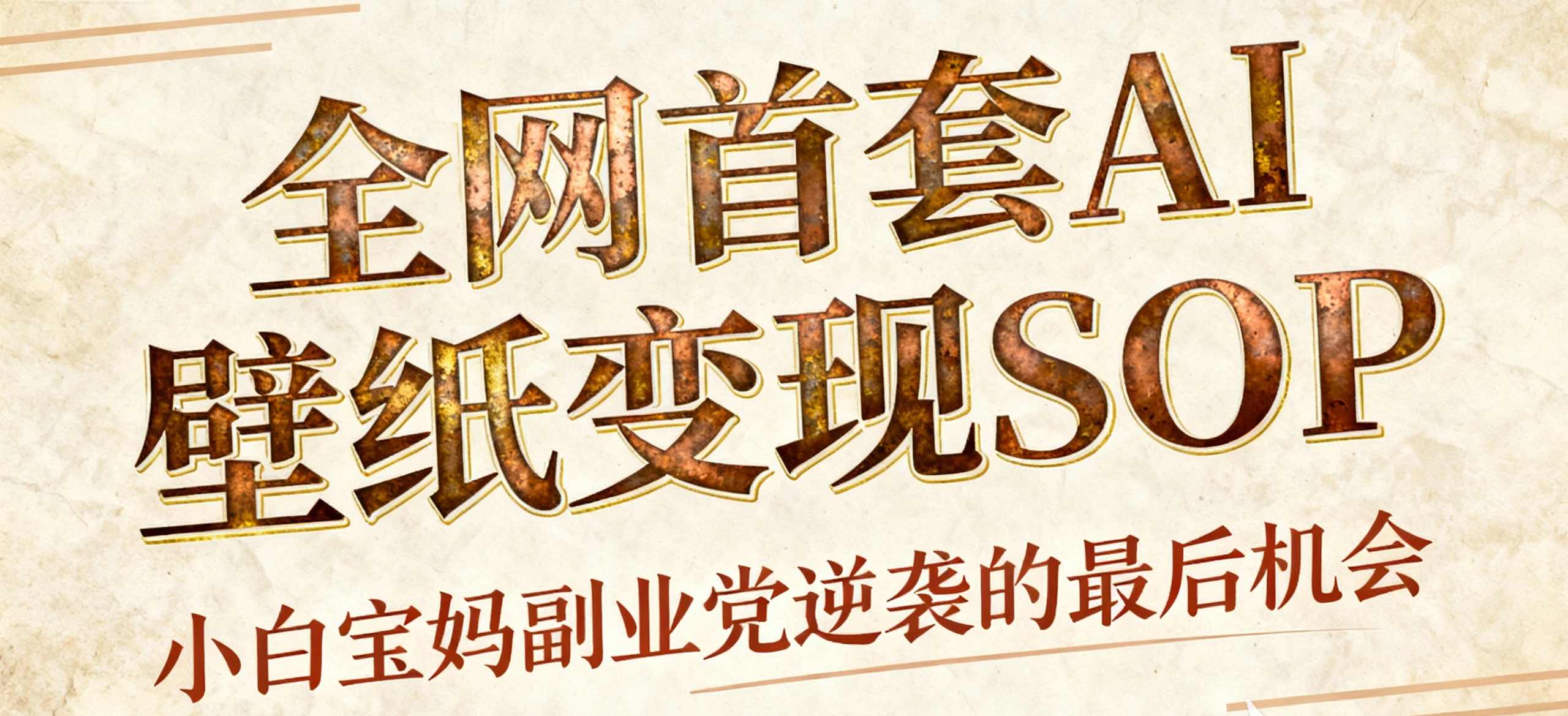 【精】AI+国潮+招财+壁纸  AI+新玩法轻松创作，每天三分钟，矩阵十个号 日入1000+ 超过主业N倍-离锋创库