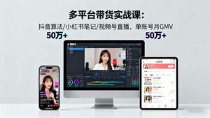 多平台带货实战课18.0：抖音算法/小红书笔记/视频号直播，单账号月GMV50w+-离锋创库