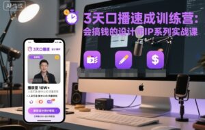 3天口播速成训练营,会搞钱的设计师IP系列实战课-离锋创库