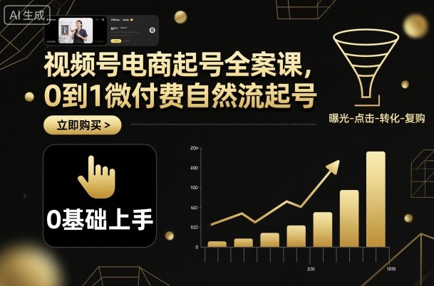 视频号电商起号全案课，0到1微付费自然流起号-离锋创库