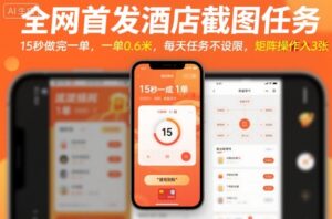全网首发酒店截图任务，15秒做完一单，一单0.6米，每天任务不设限，矩阵操作日入3张【揭秘】-离锋创库