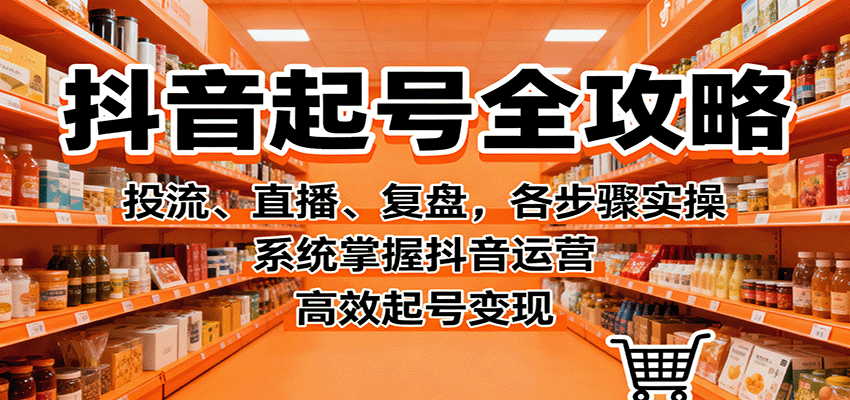 抖音起号全攻略,投流、直播、复盘,各步骤实操,系统掌握抖音运营,高效起号变现-离锋创库