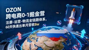 OZON跨境电商0-1掘金营：注册-运营-物流全链路体系，60天快速出单月营收8w-离锋创库