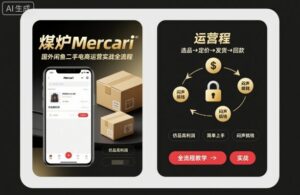 煤炉Mercari国外闲鱼二手电商运营实战全流程,仿品高利润,简单上手,闷声搞钱-离锋创库