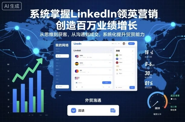 【精】系统掌握LinkedIn领英营销，创造百万业绩增长，从思维到获客，从沟通到成交，系统化提升外贸能力-离锋创库