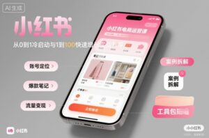 小红书电商运营课:从0到1冷启动与1到100快速增长实战教学-离锋创库