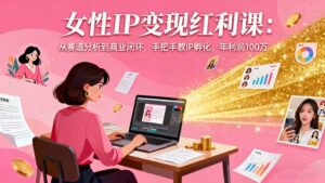 女性IP变现红利课:从赛道分析到商业闭环,手把手教IP孵化,年利润100万-离锋创库