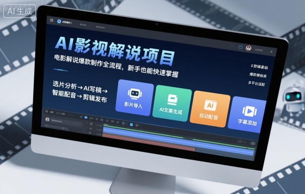 AI影视解说项目，电影解说爆款制作全流程，新手也能快速掌握-离锋创库