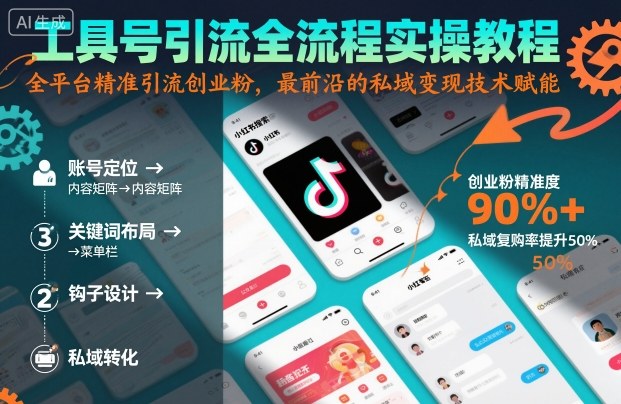 工具号引流全流程保姆级实操教程，全平台精准引流创业粉，最前沿的私域变现技术赋能-离锋创库