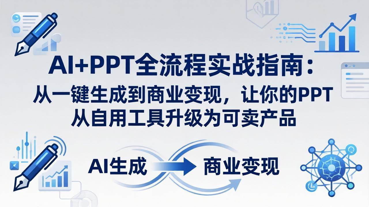 （18142期）AI+PPT全流程实战指南-更新4月21：从一键生成到商业变现，让你的PPT从自用工具升级为可卖产品-离锋创库