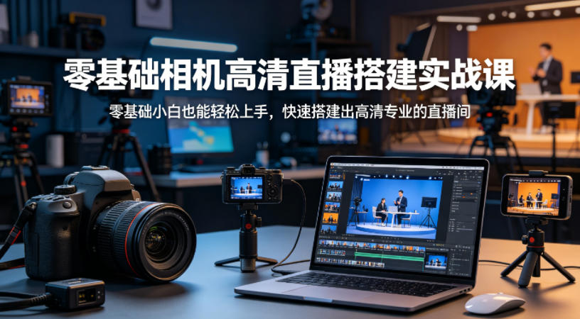 零基础相机高清直播间搭建实战课，小白也能轻松上手，快速搭建出高清专业的直播间-离锋创库