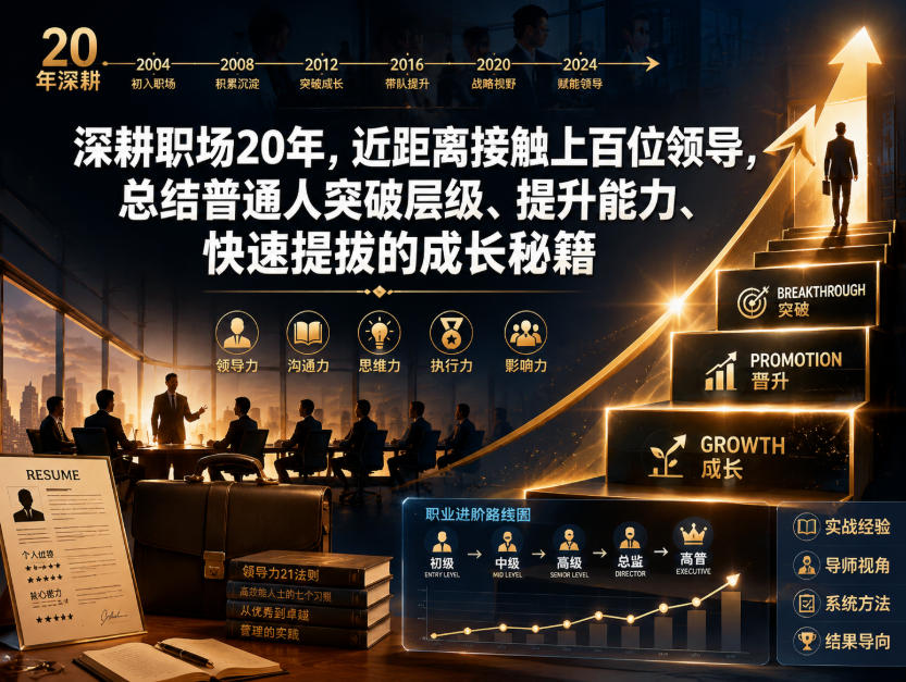 付费文章：深耕职场20年，近距离接触上百位领导，总结普通人突破层级、提升能力、快速提拔的成长秘籍（全网独家干货）-离锋创库