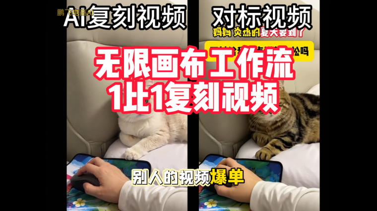 宠物带货视频复刻，无限画布工作流1比1，不用拍摄、不用布景、不用真人出镜，几分钟就能做出一条专业带货视频-离锋创库