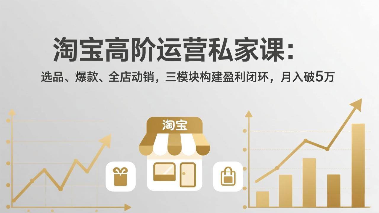 (17944期)淘宝高阶运营私家课(更新26年4月):选品、爆款、全店动销,三模块构建盈利闭环,月入破5万-离锋创库