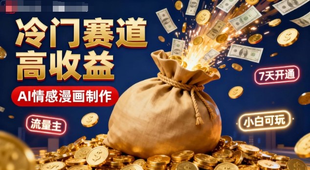 公众号冷门赛道，用AI做情感漫画，7天开通流量主，操作简单，小白可玩-离锋创库