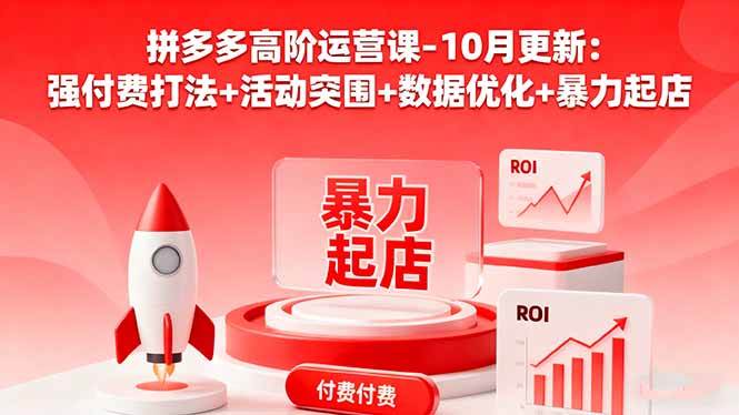 （16366期）拼多多高阶运营课-10月更新：强付费打法+活动突围+数据优化+暴力起店-离锋创库