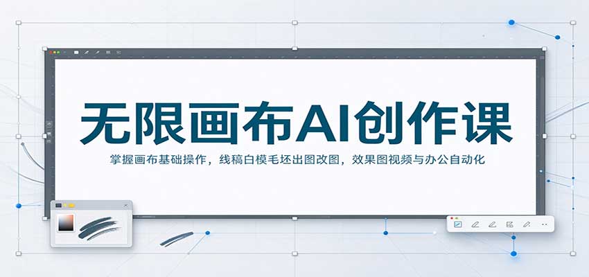 无限画布AI创作课:掌握画布基础操作,线稿白模毛坯出图改图,效果图视频与办公自动化-离锋创库