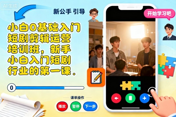 小白0基础入门短剧剪辑运营培训班，新手小白入门短剧行业的第一课-离锋创库