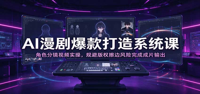 AI漫剧爆款打造系统课:角色分镜视频实操,规避版权擦边风险完成成片输出-离锋创库