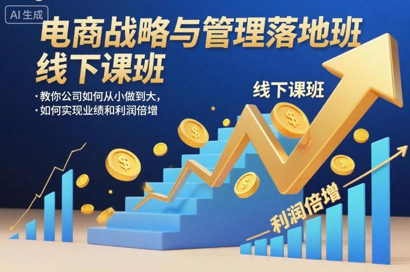 【精】电商战略与管理落地班线下课,教你公司如何从小做到大,如何实现业绩和利润倍增【录音】-离锋创库