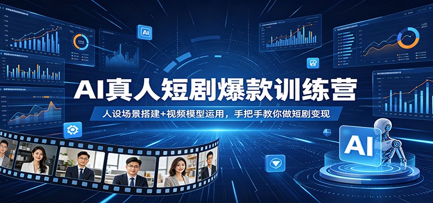 AI真人短剧爆款训练营：人设场景搭建+视频模型运用，手把手教你做短剧变现-离锋创库