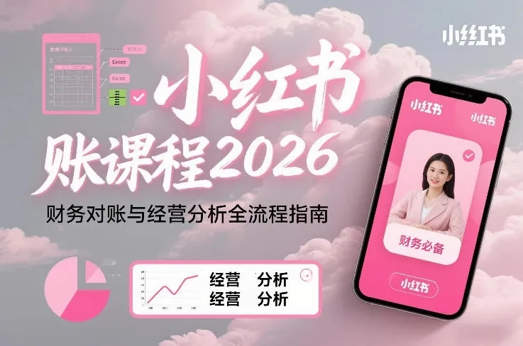 【精】小红书对账课程2026，财务对账与经营分析全流程指南-离锋创库