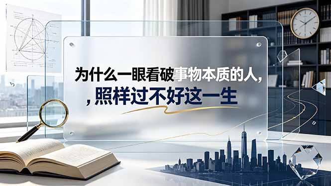 （19165期）付费文章：为什么一眼看破事物本质的人，照样过不好这一生-离锋创库