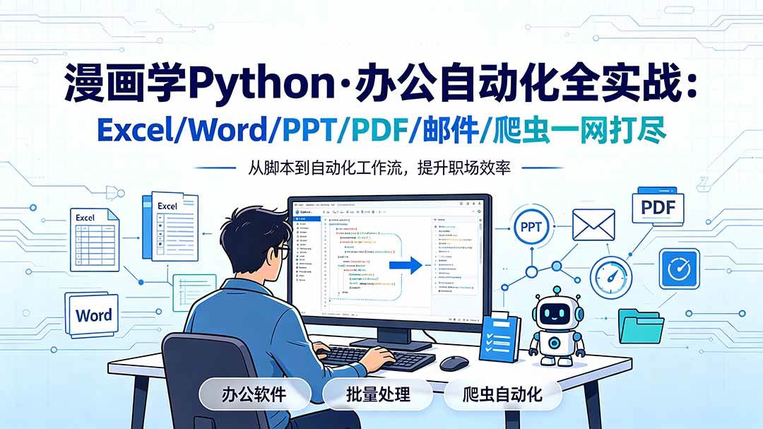 (19270期)漫画学Python·办公自动化全实战:Excel/Word/PPT/PDF/邮件/爬虫一网打尽-离锋创库