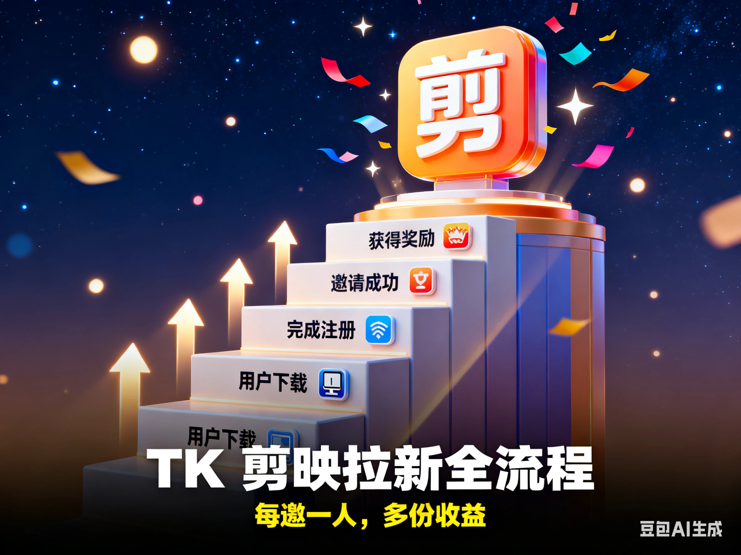 TK 剪映拉新全流程-离锋创库