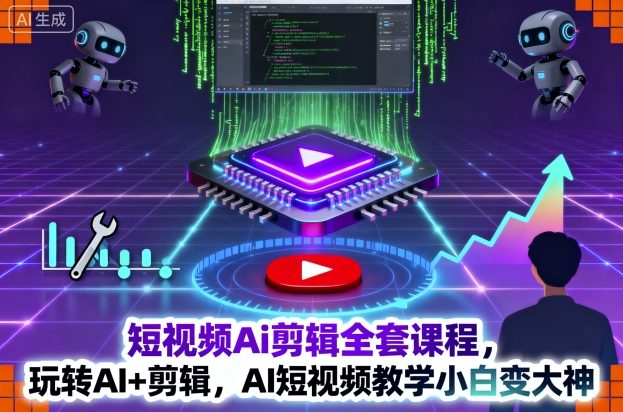 短视频Ai剪辑全套课程,玩转AI+剪辑,AI短视频教学小白变大神-离锋创库