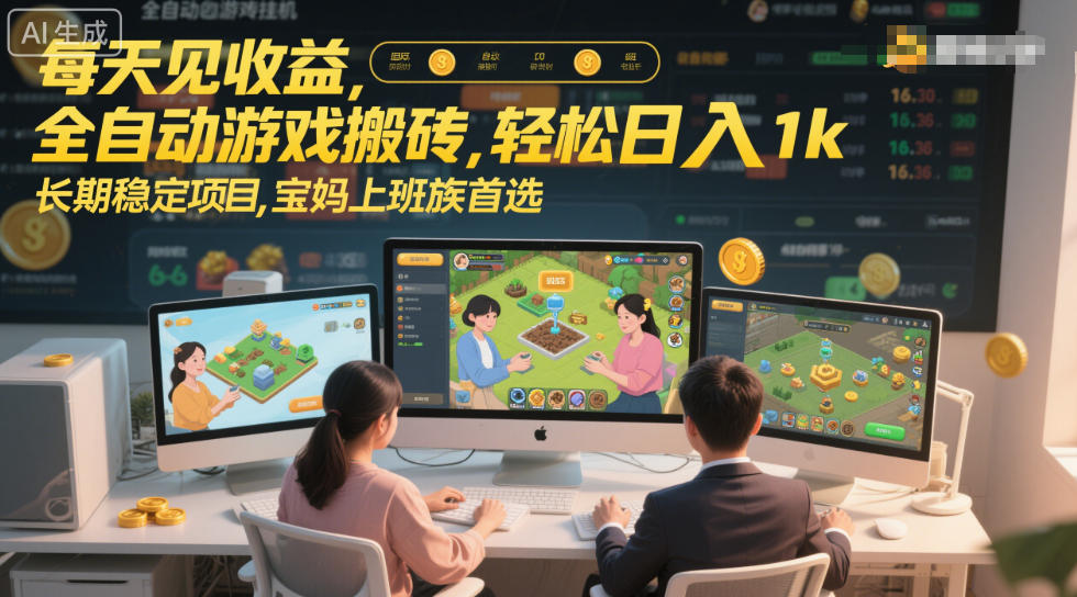 每天见收益，全自动游戏搬砖，轻松日入1k，长期稳定项目，宝妈上班族首选【揭秘】-离锋创库
