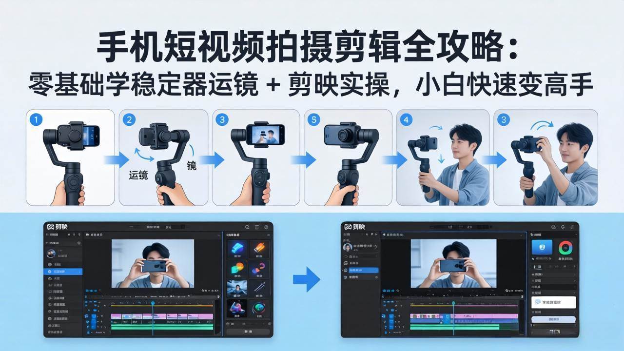 （18003期）手机短视频拍摄剪辑全攻略：零基础学稳定器运镜 + 剪映实操，小白快速变高手-离锋创库