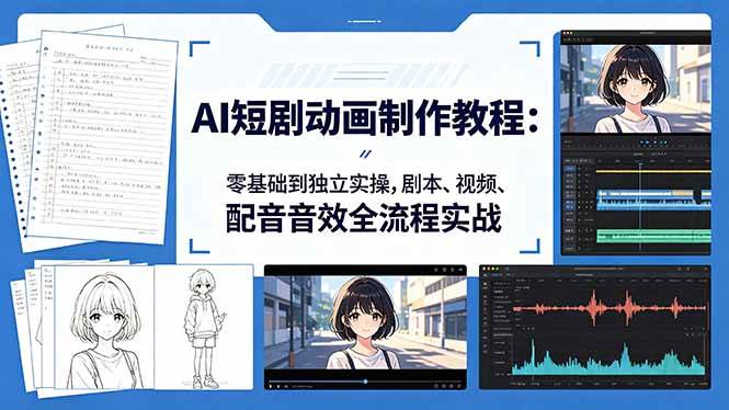 (18351期)AI短剧动画制作教程:零基础到独立实操,剧本、视频、配音音效全流程实战-离锋创库