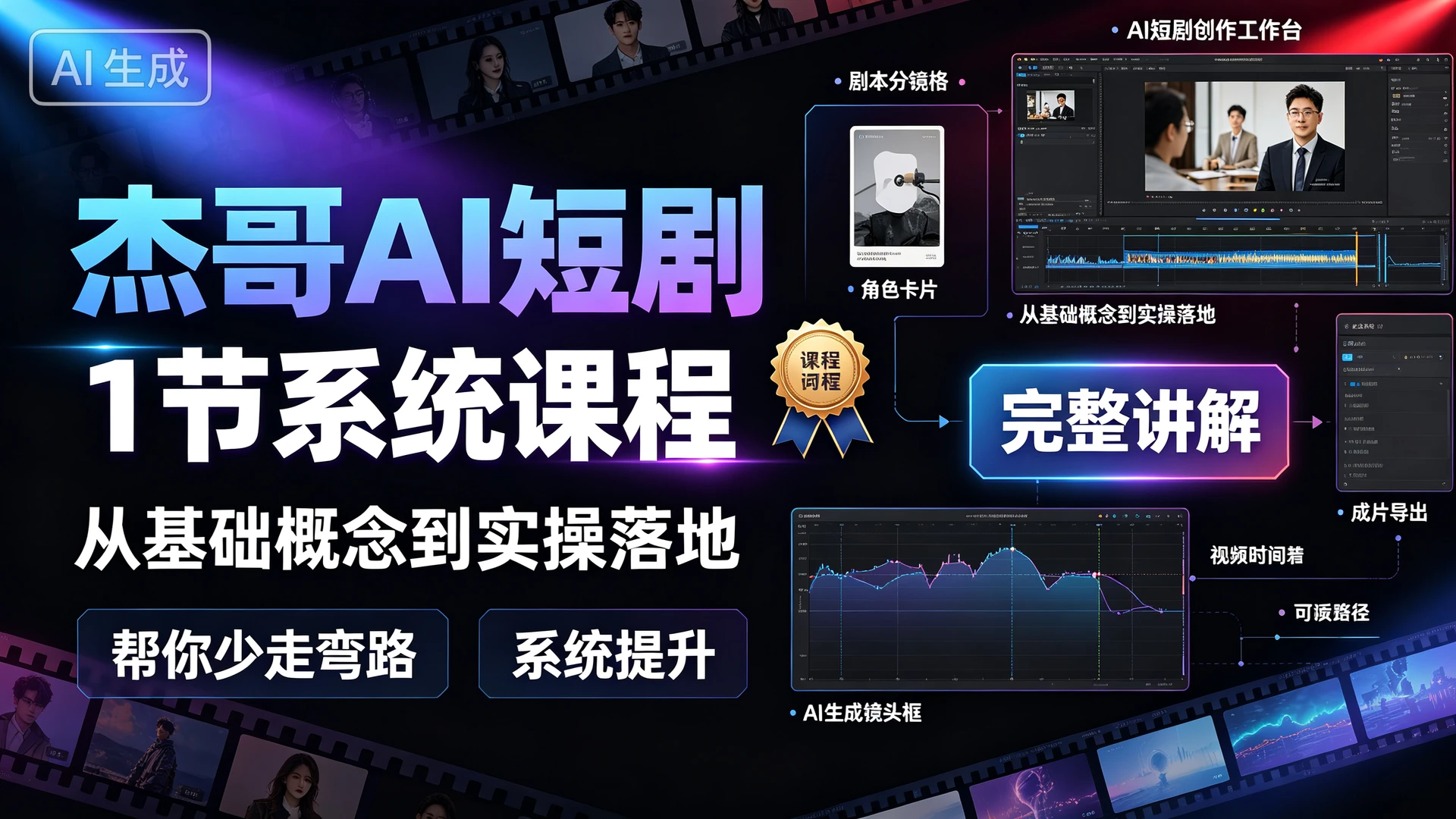 杰哥AI短剧,1 节系统课程,从基础概念到实操落地完整讲解,帮你少走弯路系统提升 杰哥AI短剧,1 节系统课程,从基础概念到实操落地完整讲解,帮你少走弯路系统提升